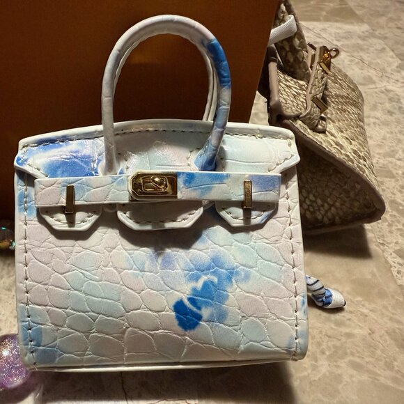 Leather Mini Tote Bag Charms-Well Known Designer Inspired-STUNNING BAG CHARMS - Picture 3 of 6